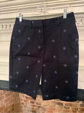 Talbots Women’s Navy Starfish Pattern Cotton Shorts sz z4 NWOT